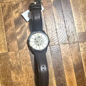 Fossil Black and White Skeleton Watch